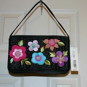 Floral Flower Beaded Evening Bag Purse Handbag New